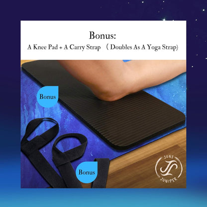 June & Juniper Travel Yoga Mat Foldable Lightweight - Thin Light Non-Slip Travel Yoga Mat Eco