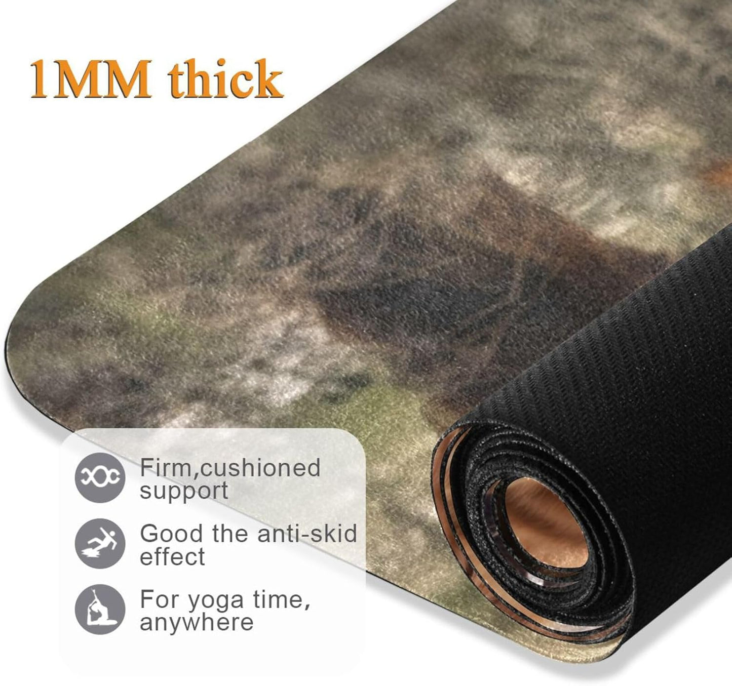 Highland Cow Yoga Mat for Women Men 71" x 26" Non Slip Exercise & Fitness Mat 1mm Thick Workout Mat for Yoga, Pilates, Come with Storage Bag