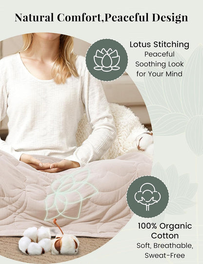 ZonLi Weighted Lap Blanket 5lbs for Meditation, Yoga, Napping, Sleeping and Travel, Cotton Weighted Blanket for Adults,Skin Friendly & Machine Washable, 29x24 inches, Light Gray