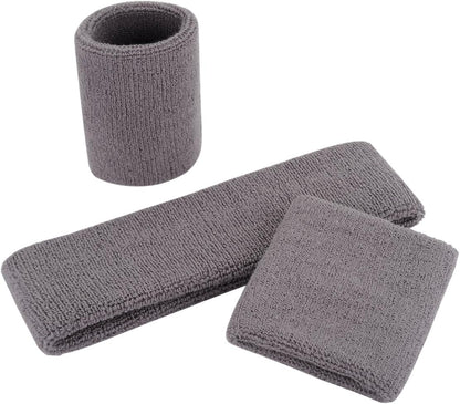 ONUPGO Sweatband Set Sports Headband Wristband Set Sweatbands Terry Cloth Wristband Wrist Sweatband Headbands Moisture Wicking Sweat Absorbing Head Band