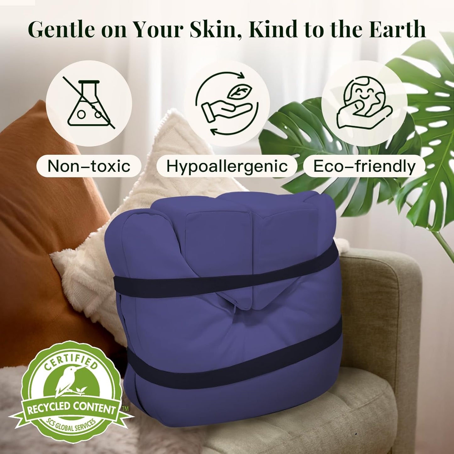 Syrinx Meditation Cushion Set – Zafu Yoga Floor Pillow with Knee Support Pads, Buckwheat Hull Filling, Carry Bag & Zabuton-Style Base
