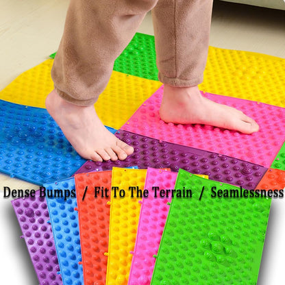 Foot Massage Mat Massage Pad Acupressure Mat Bathroom Mat Yoga Mat Outdoor Game 2 PCS (Blue)