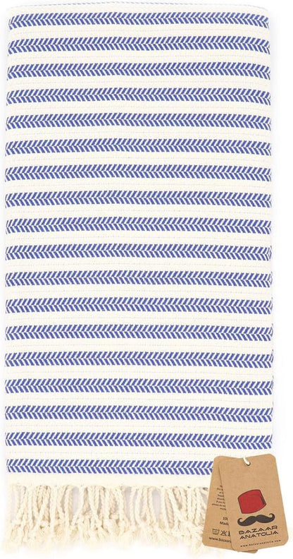Bazaar Anatolia Turkish Beach Towel – 100% Cotton, Quick Dry, Lightweight and Sand Free – Perfect for Bathroom, Travel, Yoga, Camping, Oversized 71x39 inches - Diamond Black - Colors B