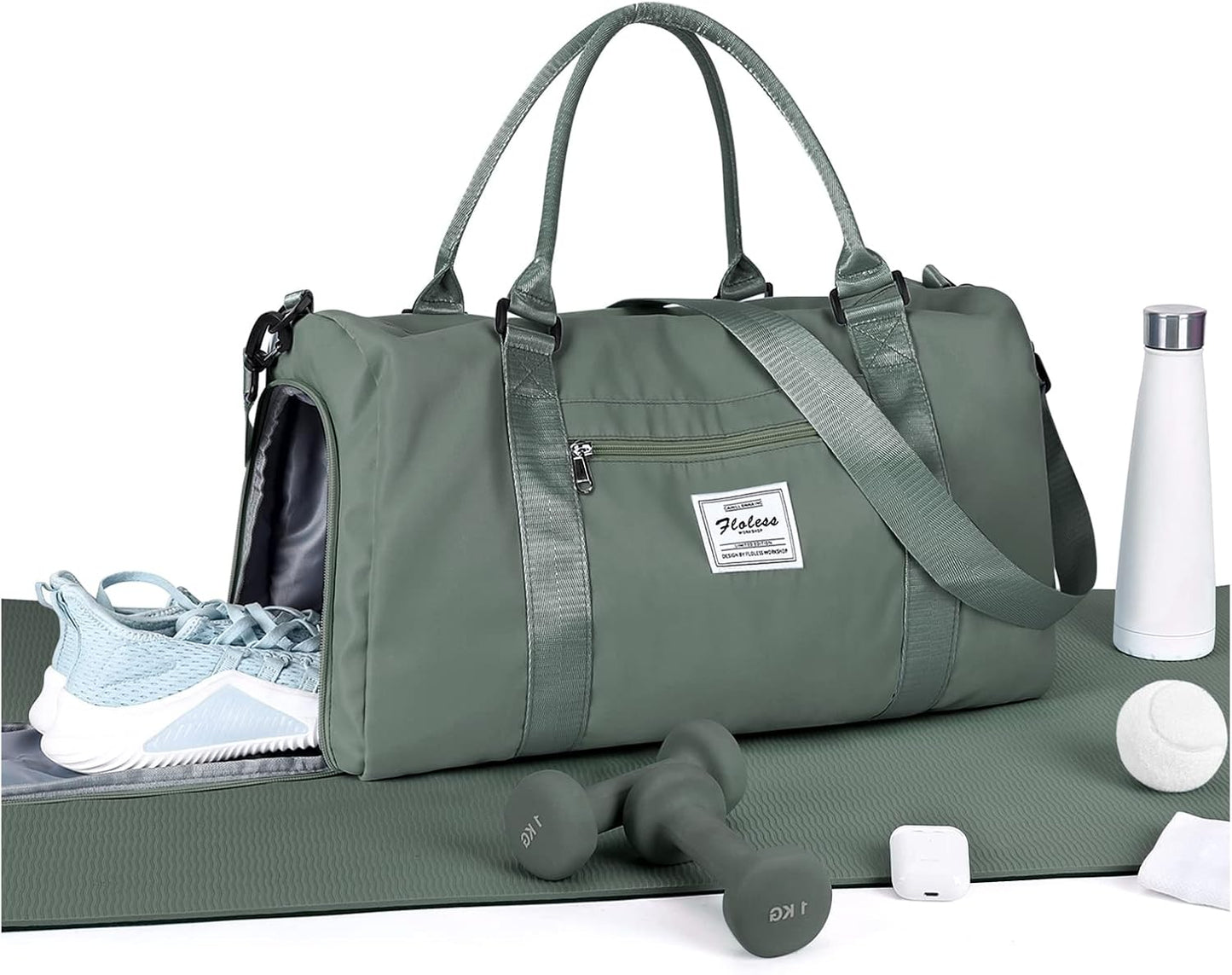 Gym Bag Womens Mens with Shoes Compartment and Wet Pocket Travel Duffel Bag for Women for Plane Sport Gym Tote Bags Swimming Yoga Waterproof Weekend Overnight Carry on Bag Hospital Holdalls - Colors B