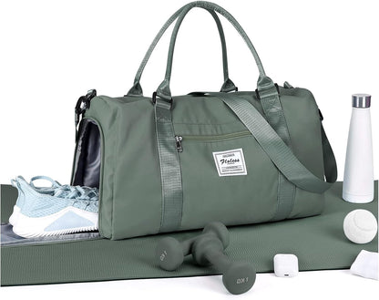 Gym Bag Womens Mens with Shoes Compartment and Wet Pocket Travel Duffel Bag for Women for Plane Sport Gym Tote Bags Swimming Yoga Waterproof Weekend Overnight Carry on Bag Hospital Holdalls - Colors B