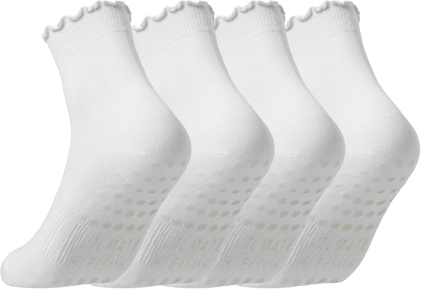 COOLMATE Pilates Socks with Grips for Women, Yoga Socks, Crew Non Slip Women for Barre, Pilates Gifts for Women - Colors A
