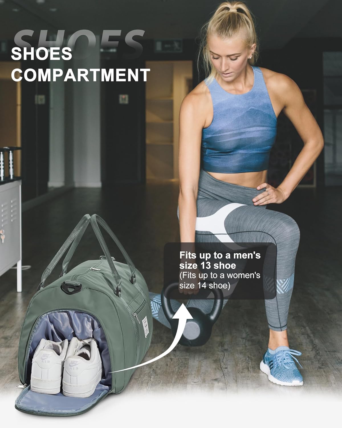 Gym Bag Womens Mens with Shoes Compartment and Wet Pocket Travel Duffel Bag for Women for Plane Sport Gym Tote Bags Swimming Yoga Waterproof Weekend Overnight Carry on Bag Hospital Holdalls - Colors B