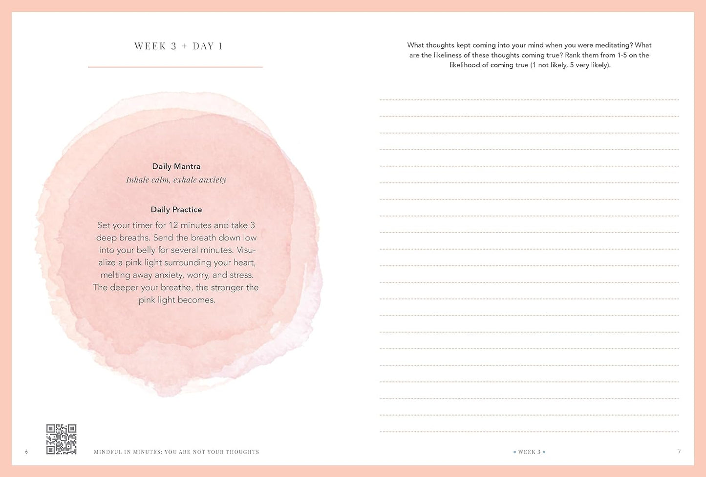 Mindful in Minutes: You Are Not Your Thoughts: An 8-Week Guided Meditation Journal