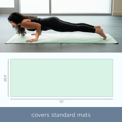 S&T INC. Yoga Mat Towel, Quick Dry Towel, Soft and Absorbent for Gym, Pilates, and Hot Yoga Mat, 1 Pack, 26.5 inches x 72 inches, Microfiber, Blue