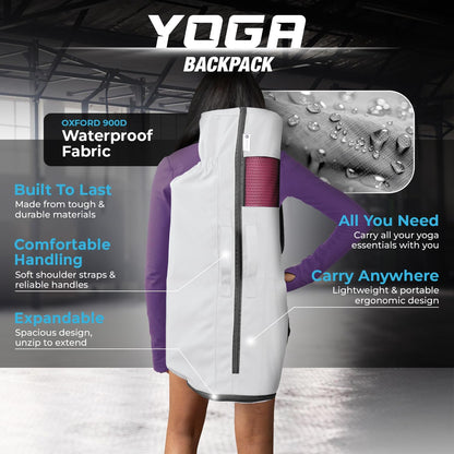 MAGNILAY Yoga Mat Bag - for Women and Men, Yoga Bag with Pockets and Adjustable Strap, Yoga Mat Carrier, Fits Mats Blocks and Yoga Accessories for Workouts, (32" L)
