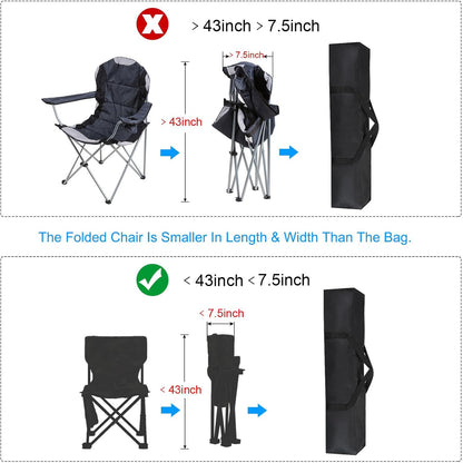 PATIKIL 25 Inch Camp Chair Replacement Bag, Nylon Foldable Carrying Bag Large Zippered Bag with Shoulder Strap for Camping Travel, Black