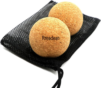 Cork Massage Ball Set for Fascia Release After Exercise, Yoga,Trigger Point Therapy, Relax Muscles, and Relieve Stress,Set of 3 （5.4"*2.4"+2.4"+1.7" Lacrosse Massage Balls