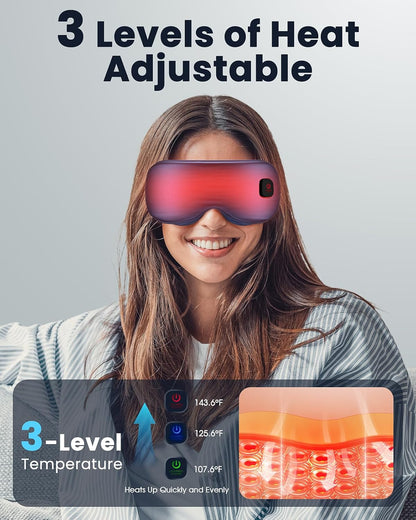 Heated Eye Mask - Cordless Eye Mask for Dry Eyes, FSA-HSA Eligible, Eye Relief, Improved Sleep, Washable Eye Heating pad for Travel and with Replaceable Shell