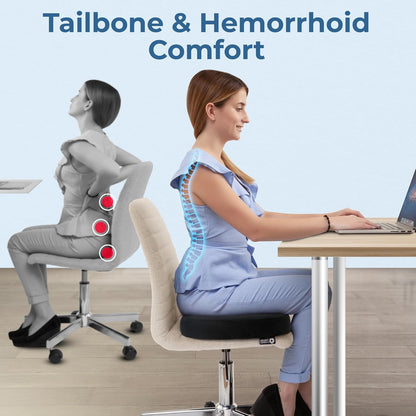 5 STARS UNITED Donut Pillow Hemorrhoid Tailbone Cushion – Large Floor Cushion for Pain Relief – Coccyx, Prostate, Sciatica, Pelvic Floor, Pressure Sores, Pregnancy, Postpartum Recovery, Black