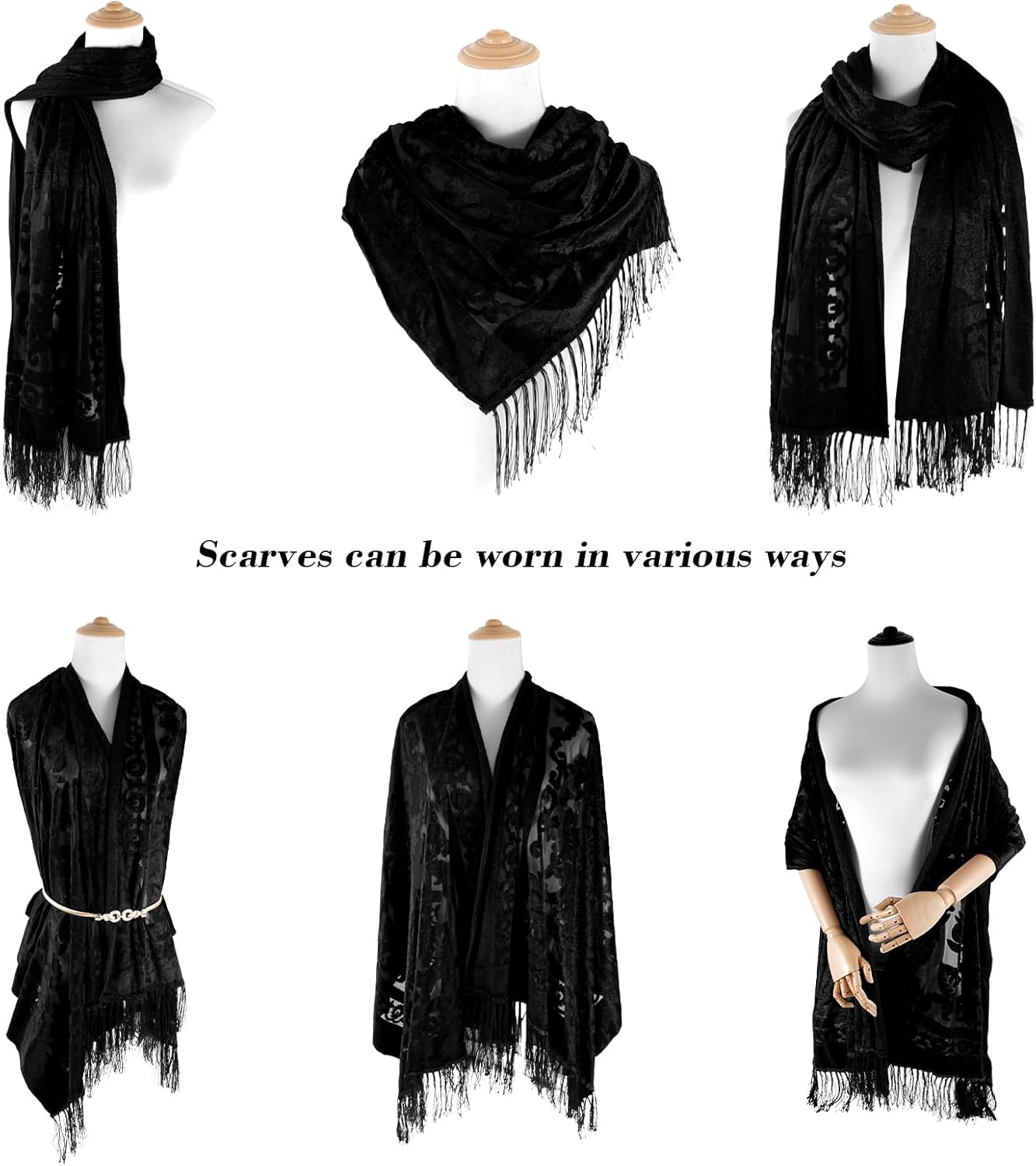 E-Clover Lace Shawl Velvet Scarfs Shawls and Wraps for Evening Dresses Wedding Shawl Wraps for Dress Accessories Winter