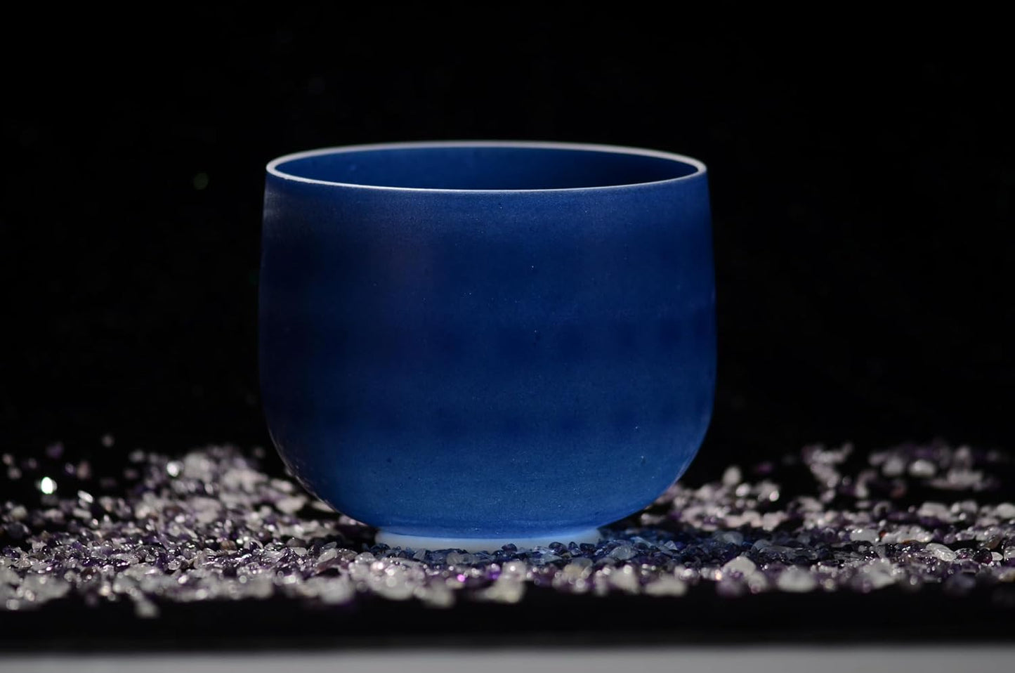 ALIOTH 7" B Note Crystal Singing Bowl Crown Chakra with Suede Mallet for Meditation, Yoga, Chakra Healing & Sound Therapy