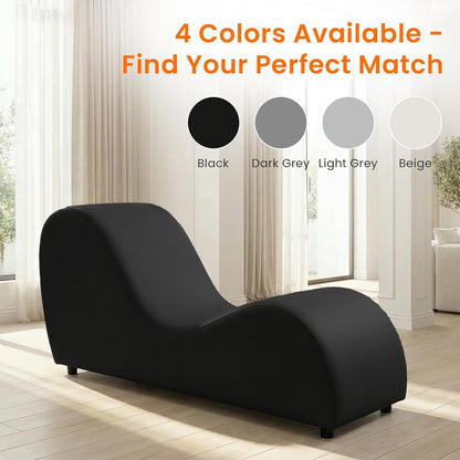 ijuicy Yoga Chair - Velvet Ergonomic Chaise Lounge, Stretching Relaxation Exercise Meditation Chair, Compact 60x18x27 Inches-Dark Grey