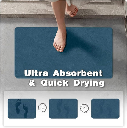 TYUU Bath Mat, Bathroom Rugs Non Slip Washable Thin Absorbent Quick Dry Bath Mat Fits Under Door Bathroom Floor Mat Perfect for Bath, Shower, or Sink 24"x36" Dark Grey