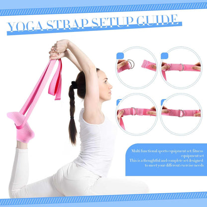 Poen Pilates Equipment Kit for Home Workout Pilates Ring and Ball Set for Women 12'' Circle Yoga Fitness Essentials Kit with Resistance Bands, Yoga Strap, Socks,Bag