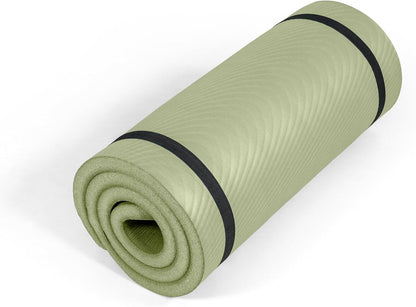 Tone Fitness 1-Inch Thick Yoga Mat | High-Density, Non-slip Exercise Mat with Carrying Strap for Yoga, Pilates, & Home Gym Workouts | Multiple Options