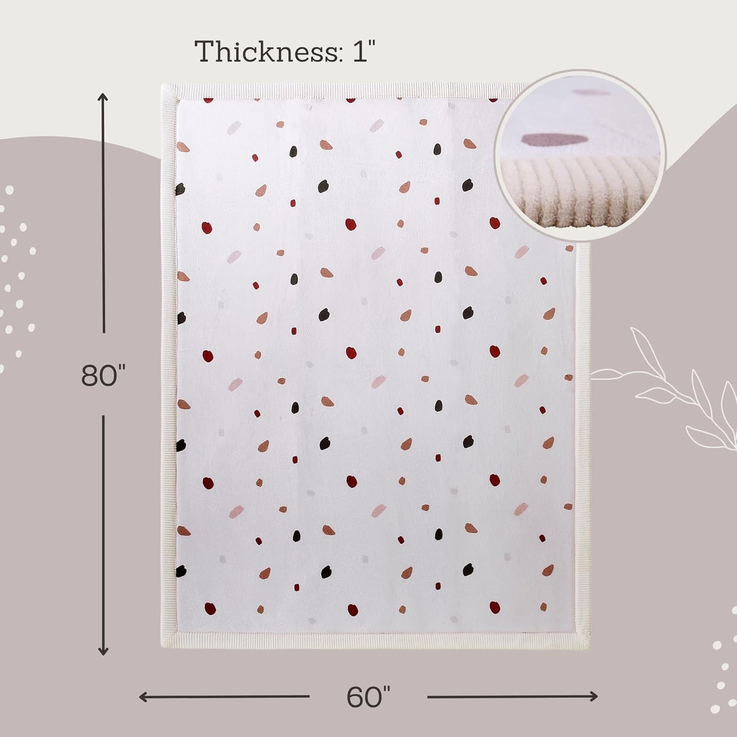 Hakuna Matte CloudSoft Mat for Floor 60" x 80" Beige – Coral Velvet Memory Foam Rug – Non-Slip, Water-Resistant