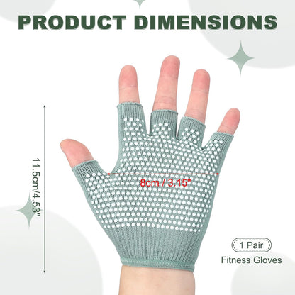 Yoga Gloves, Non Slip Fingerless Pilates Gloves Breathable Exercise Workout Mittens