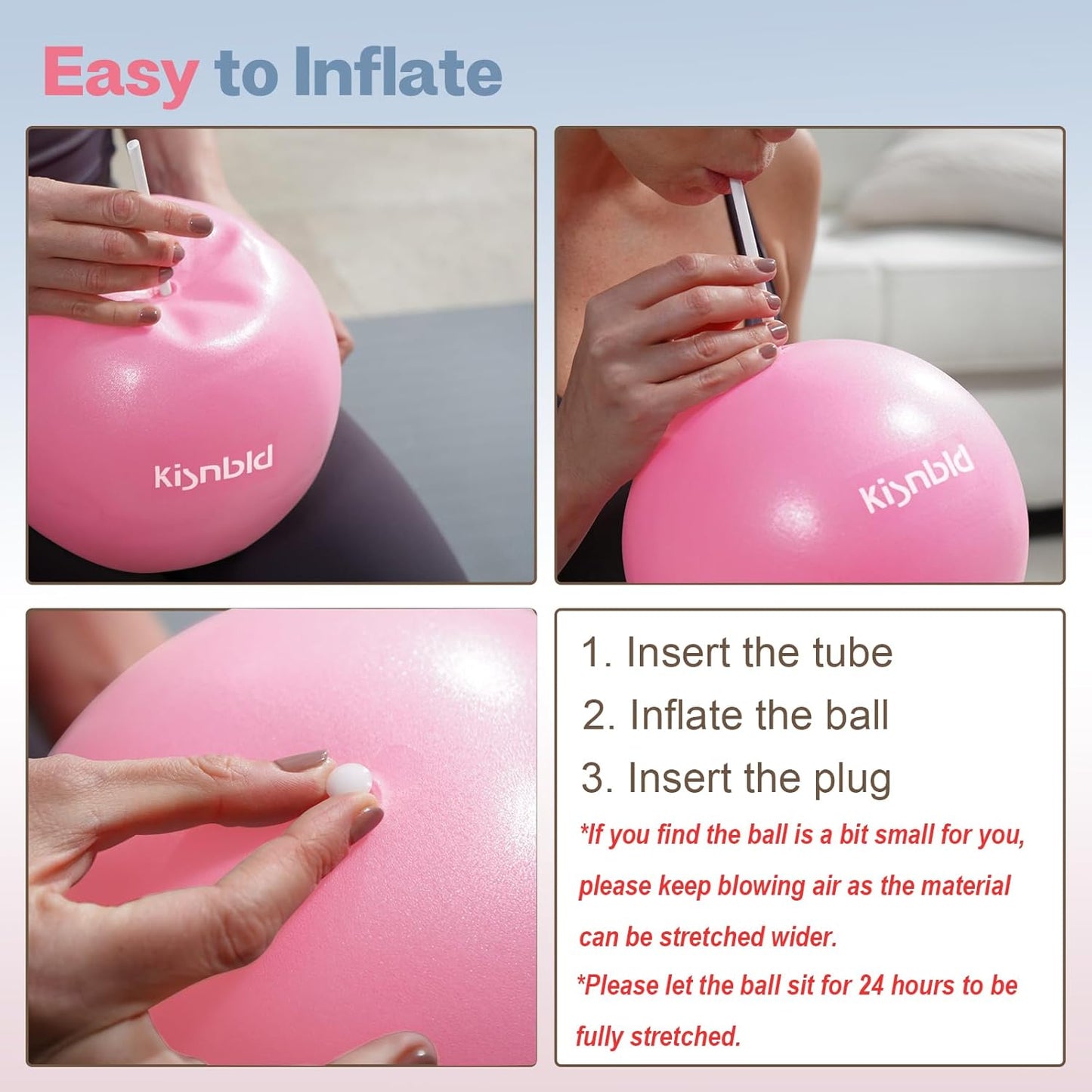kisnbld Small Exercise Ball, 9 Inch Mini Pilates Ball, Anti Burst and Slip Resistant Mini Yoga Ball for Stability, Fitness, Physical Therapy, Stretching & Core Strength Workout at Home Gym & Office