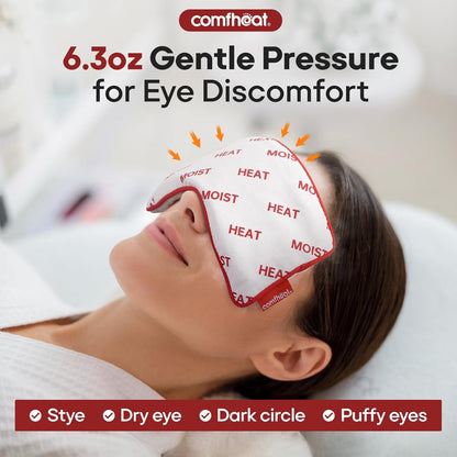 Unscented Weighted Eye Pillow for Yoga, Microwavable Moist Heat Eye Compress Mask with Washable Cover for Relaxation, Sleeping, Meditation, Yoga, Spa, Migraine Relief