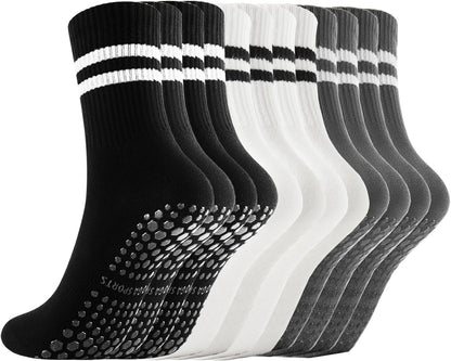 Non Slip Yoga Grip Pilates Socks for Women and Men Anti Slipper Grippy Socks for Ballet, Hospital, Dance