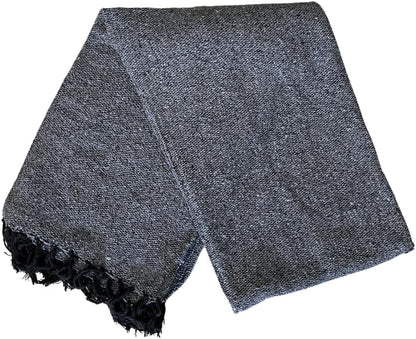 Open Road Goods Bulk Handmade Solid Color Yoga Blankets - Thick Mexican Blankets or Throws - Made for Yoga! (12 Pack, Black)