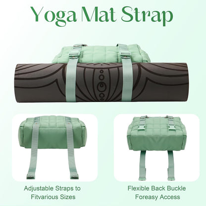 Small Gym Bag for Women, Puffy Sports Duffel Bag with Yoga Mat Holder, Gym Tote Bag with Wet Pocket & Coin Wallet, Carry on Bag for Workout Dance Pilates Ballet Swimming Travel