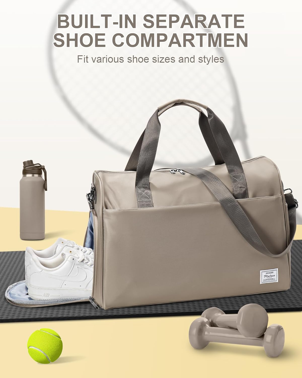 Gym Bag Womens Mens with Shoes Compartment and Wet Pocket Travel Duffel Bag for Women for Plane Sport Gym Tote Bags Swimming Yoga Waterproof Weekend Overnight Carry on Bag Hospital Holdalls - Colors C