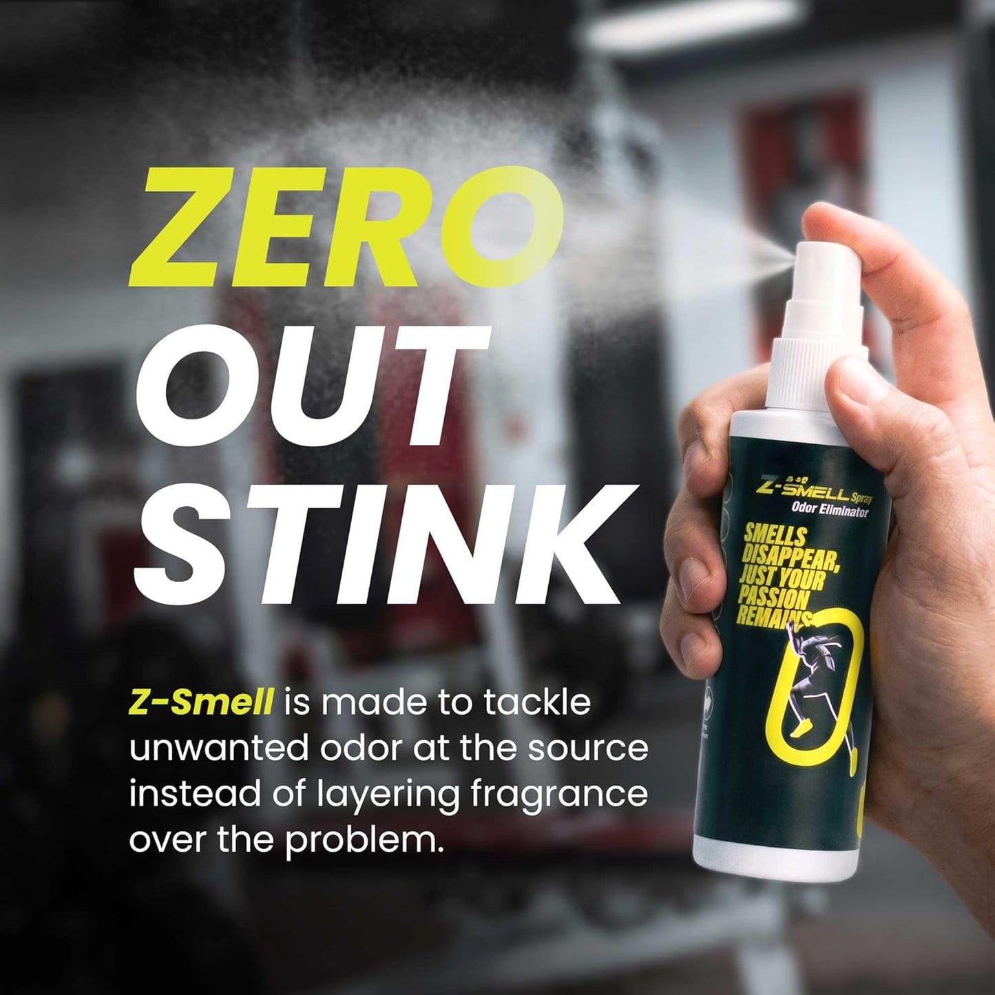 Z-Spray Odor Eliminator On-the-Go Spray – Unscented Deodorizer for Shoes, Pets, Gear, Car & Home – Lasting Smell Remover, Safe for Kids & Animals – Made without Harsh Chemicals – 100mL