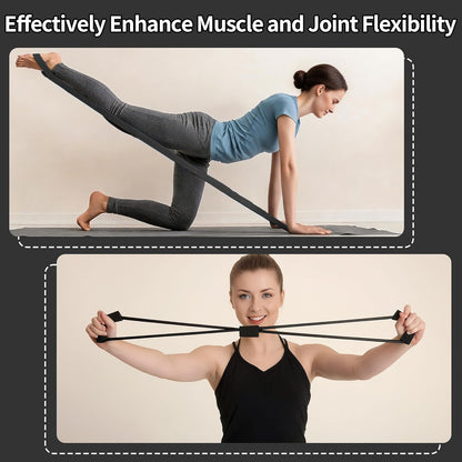 DICYWUDI Pilates Essentials Kit for Home Women, Pilates Equipment for Workouts, 6 Fabric Resistance Bands, 12 Inch Magic Circle Yoga Ring, Mini Exercise Ball, Great Exercise Equipment