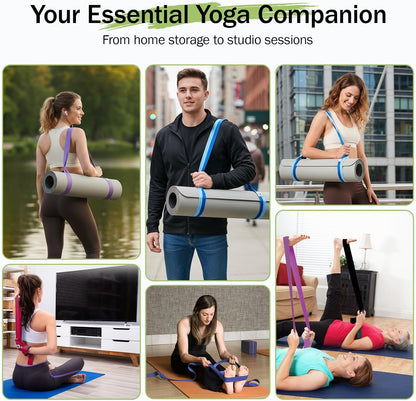 Slim Panda 2-Pack Yoga Mat Straps, Adjustable Yoga Mat Straps, Yoga Mat Storage Straps (Yoga mat not included)