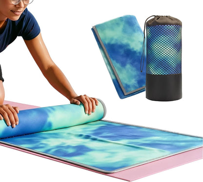 Pilates Mat Towel with Bag | Yoga Towels for Hot Yoga Non Slip | Gym Towels for Women | Sweat Towels for Gym | Big Towels | Workout Towels for Gym Sweat | Yoga Matt | Extra Large Towels