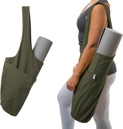 Yogiii Yoga Mat Bag | The ORIGINAL YogiiiTote | Yoga Mat Carrier Tote Sling w/Large Side Pocket & Zipper Pocket | Fits Most Size Mats