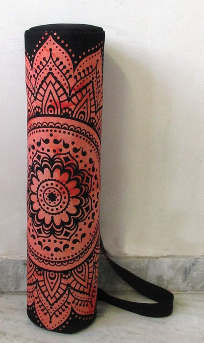 INDIAN CRAFT CASTLE ICC Yoga Mat Bag Carrier Full-Zip Exercise Yoga Mat Carry Bag for Women Men with Multi-Functional Storage Pockets and Adjustable Shoulder Strap 26X6 Inches