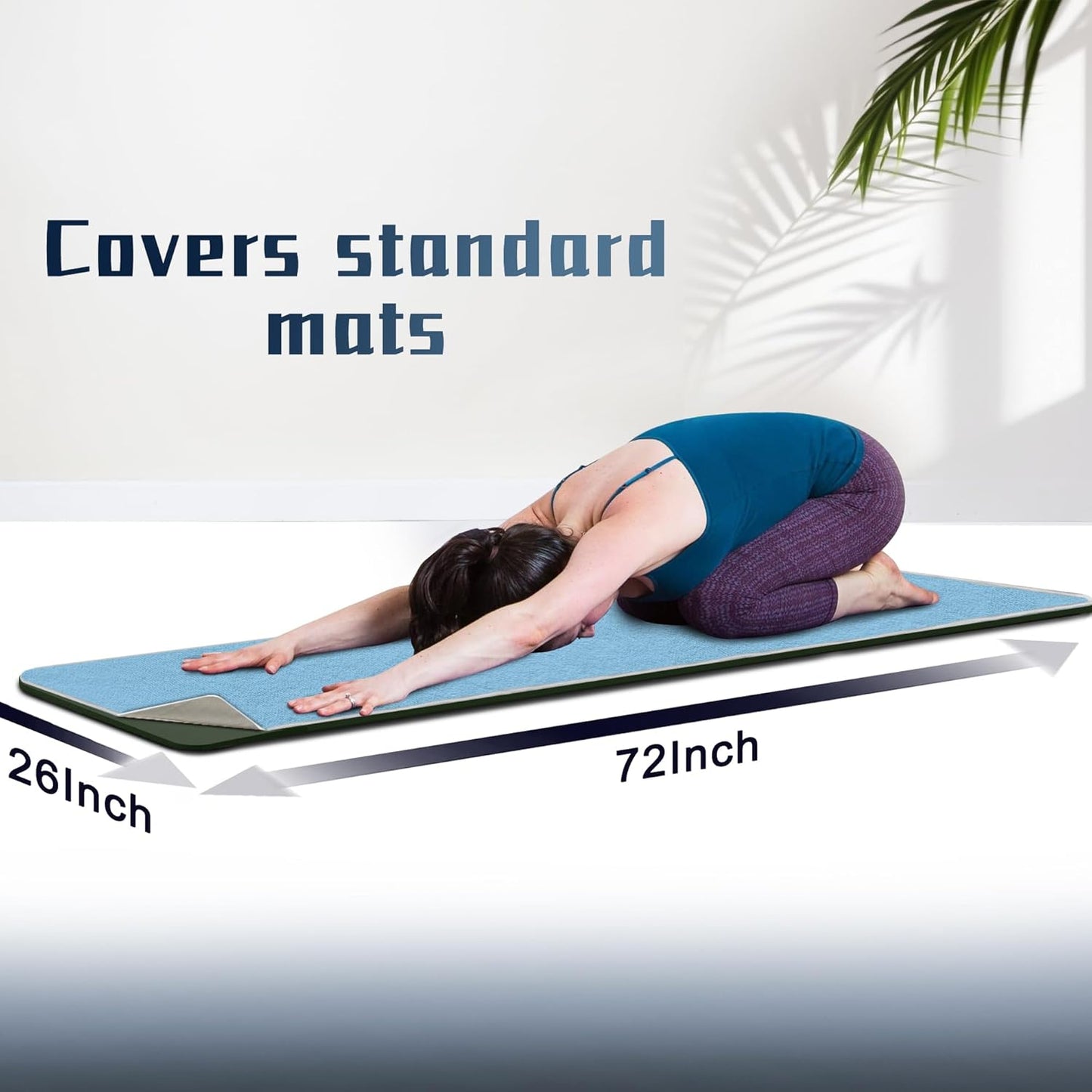 Hot Yoga Towel Non-Slip, 2 Pack Thick & Soft Yoga Mat Towel, Sweat Absorbent, with Grip Dot, 72" x 27", Yoga Towel for Hot Yoga, Pilates, Fitness and Gym Workouts, Light Pink