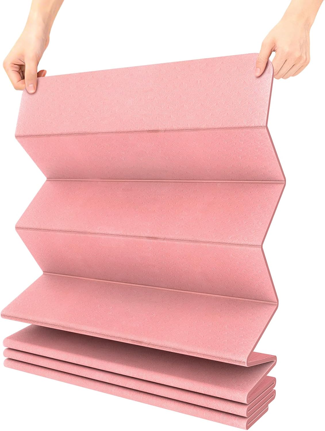 Foldable Yoga Mat 72"x28"x0.25" in, 70cm Wide Non Slip Pilates Mat, 6mm Thick Travel Yoga Mat Packable, Exercise Mats for Home Workout, Folding Stretching Mat for Women and Men