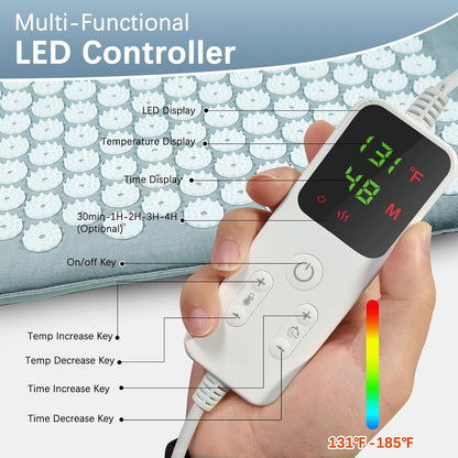 AICNLY Acupuncture Heating Mat – Acupressure & Heat Therapy Pad for Back Pain Relief, Muscle Relaxation, Stress Reduction & Improved Circulation