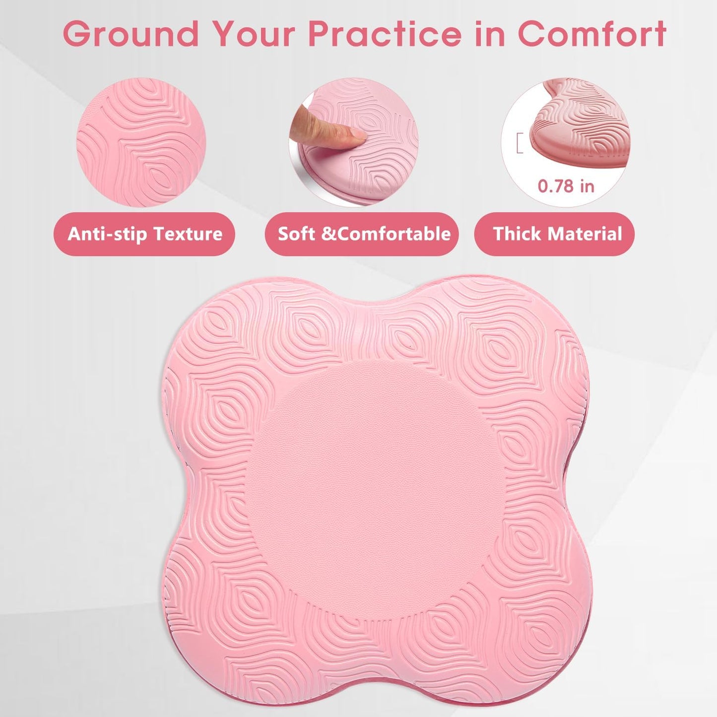 2 Pack Yoga Knee Pads Mat Set - Extra Thick Foam Kneeling Pad Cushion for Knees, Elbows, Wrists, Head - Yoga Essentials for Women Men, Non-Slip Pilates, Meditation, Floor Workouts