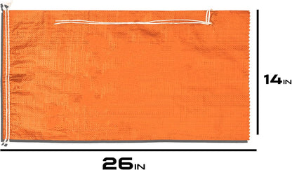 (Not Made in China) 20 Pack, Heavy Duty Sand Bags for Flooding, Empty Sandbags with Tie Strings, UV Protection 1600 Hours, Flood Control,14in x 26in, Sandbag for Weight, 50lb Capacity, White