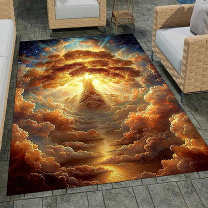 Tree of Life Rug for Living Room Bedroom – Yggdrasil Viking Area Rug Soft Non-Slip Carpet for Indoor Home Décor (Tree of Life Rug 05)