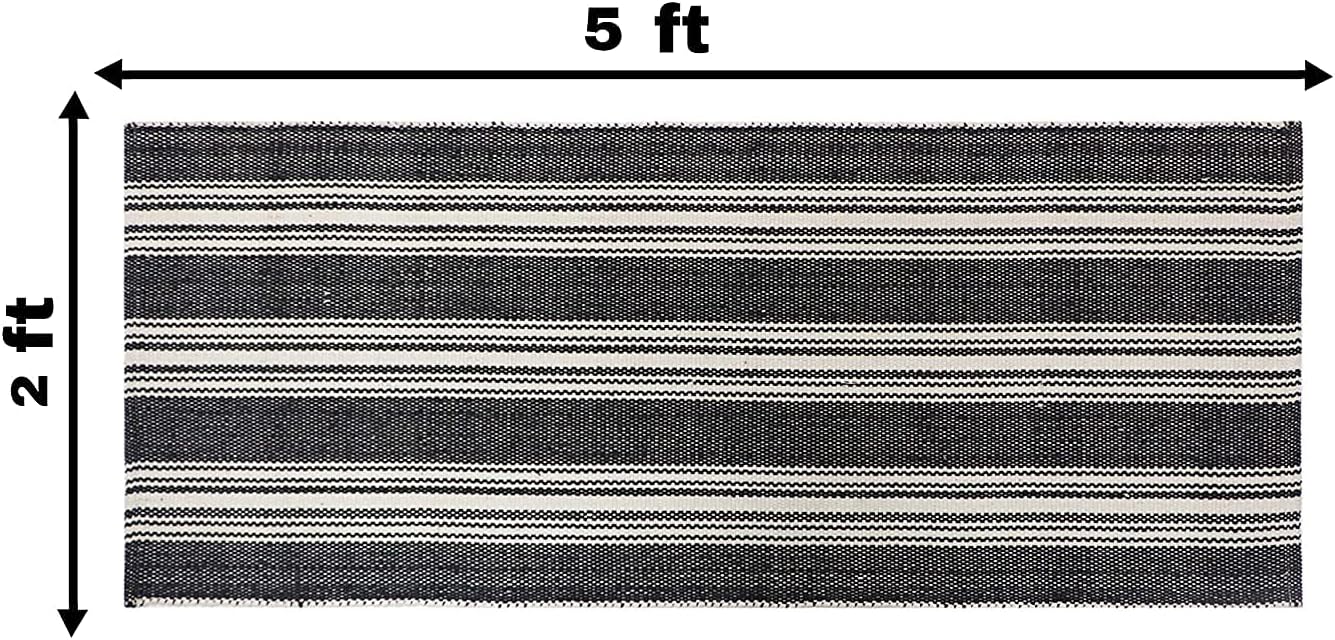 Hand Woven 100% Cotton Yoga Mat- Thick Handloom Made in India- for Gym Floor Exercise - Runner for Bedroom
