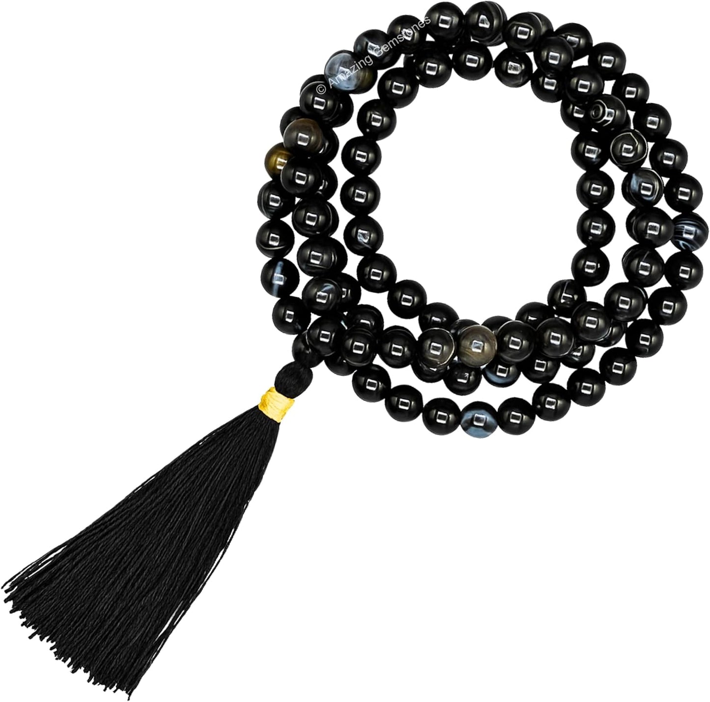 Amazing Gemstone 108 Beads Handmade Mala (Knotted, Rudraksha) - Colors B