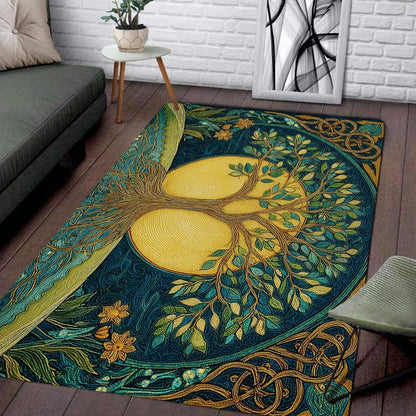 Tree of Life Area Rug – Bohemian Mandala Carpet for Living Room, Bedroom, Meditation Space, Yoga, Spiritual Home Décor – Large Soft Floor Mat for Indoor Decoration (TOL08)