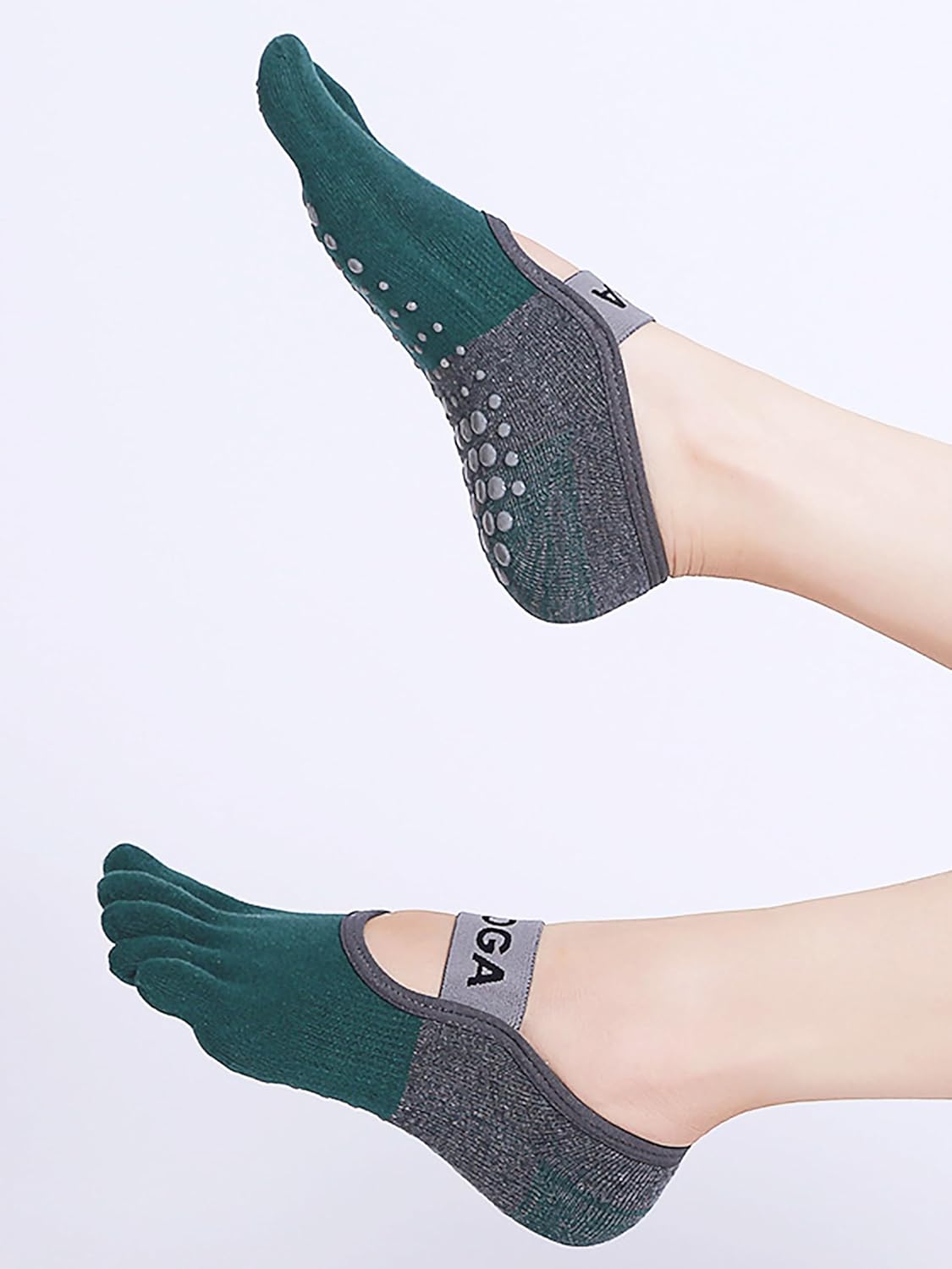 1/2 Pairs Grippy Socks Woman Pilates Socks with Grips for Women Yoga Barre Gripper Non Skid Slip Size 5.5-9.5