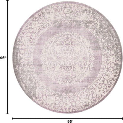 Unique Loom New Classical Collection Area Rug - Olwen (4'Round, Purple/ Gray)