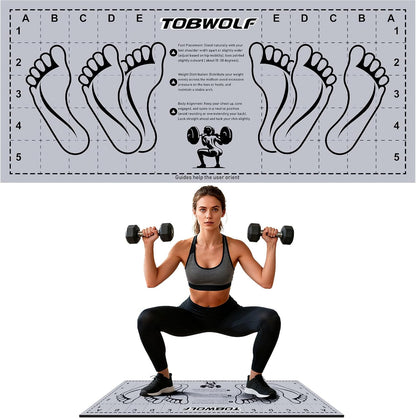 31.5'' X 13.8'' Non-Slip Squat Mat with Foot Position, Pro-Grade Exercise Mat Great for Squats, Leg and Lunges, Improving Muscle Activation, Versatility and Safety, Ideal for Home Fitness Enthusiasts